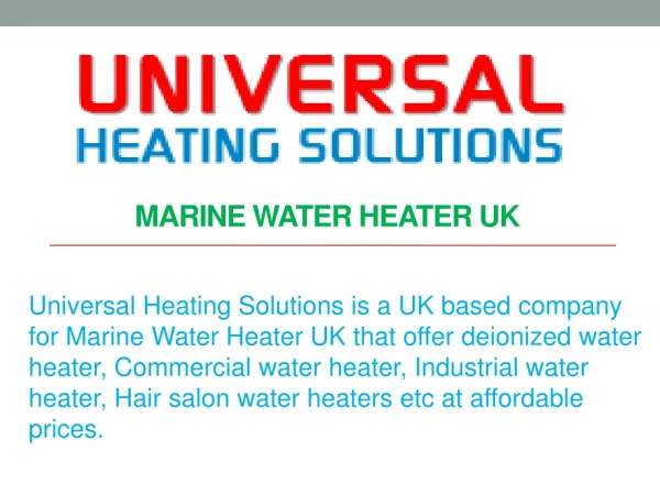 Marine Water Heater UK