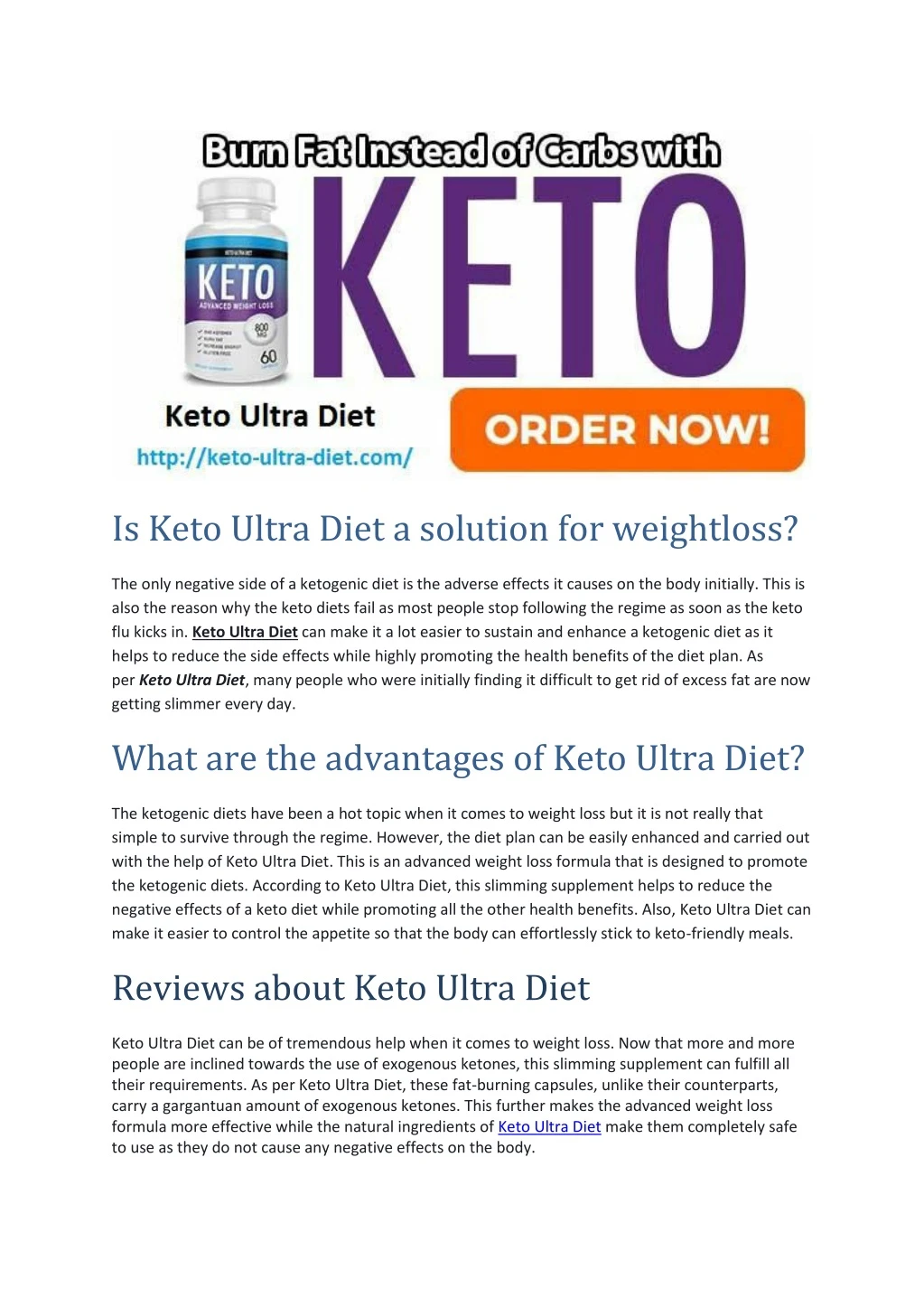 is keto ultra diet a solution for weightloss