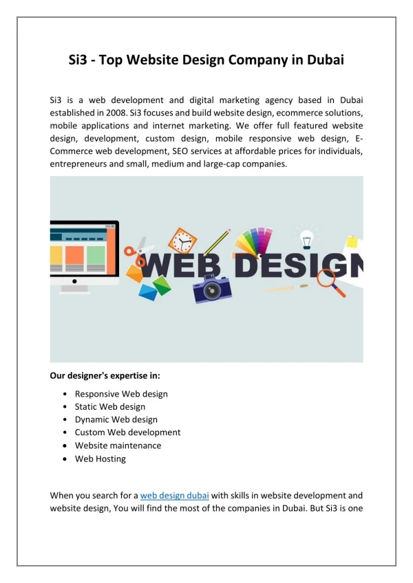 Si3 - Top Website Design Company in Dubai