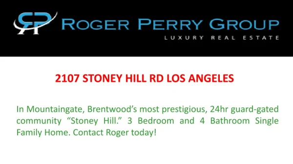 2107 STONEY HILL RD LOS ANGELES