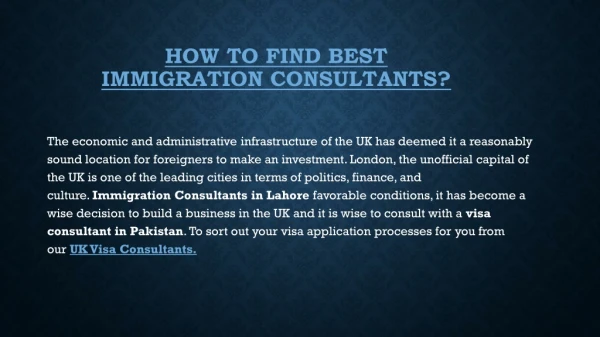 Immigration Consultants in Lahore Pakistan | Ukvisaconsultants