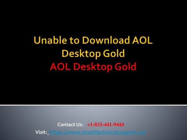 Unable to download AOL Desktop Gold