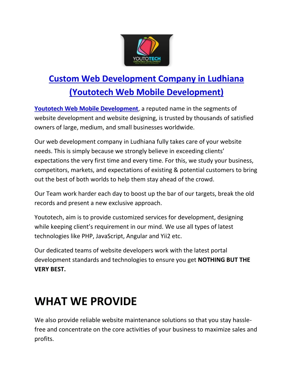 custom web development company in ludhiana