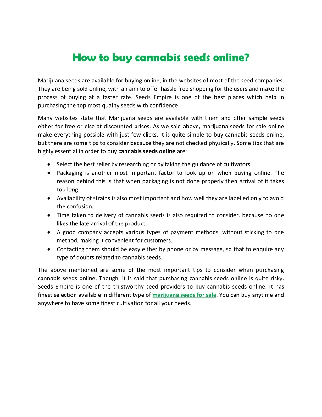 how to buy cannabis seeds online