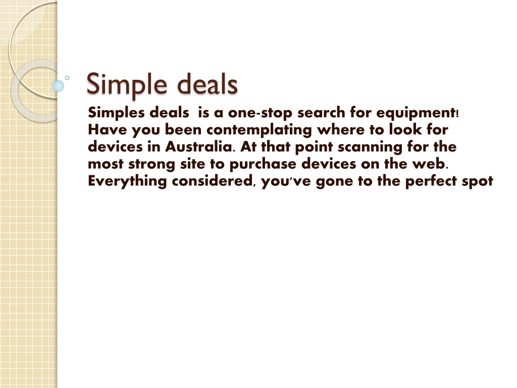 simple deals