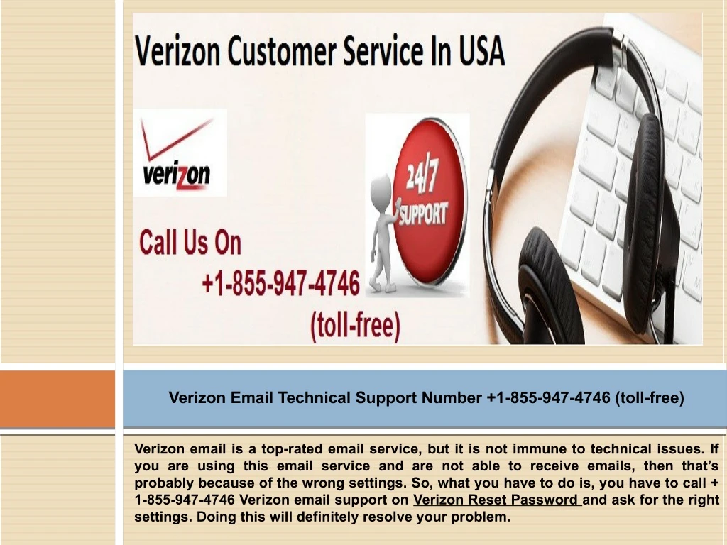 verizon email technical support number