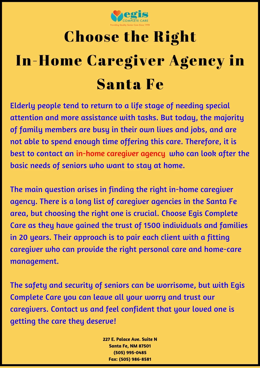 choose the right in home caregiver agency