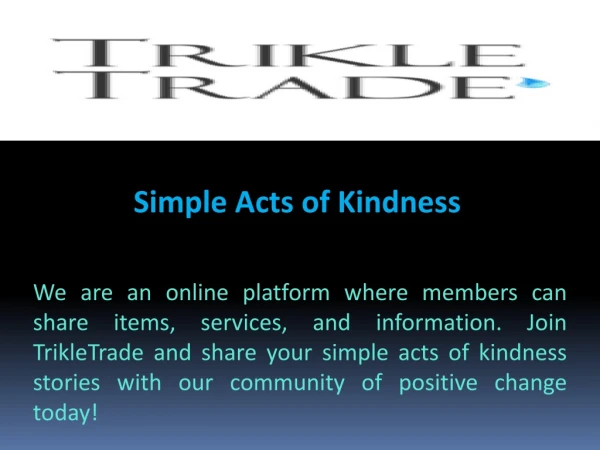 Simple Acts of Kindness