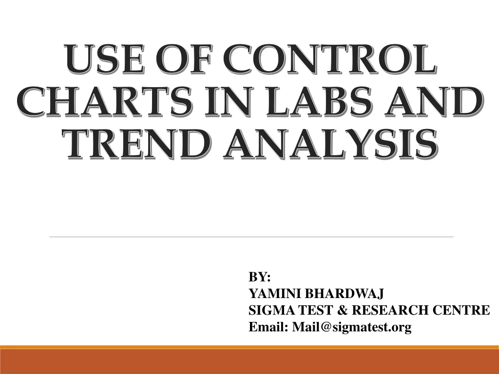 use of control charts in labs and trend analysis