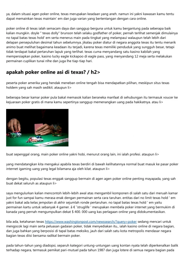 ya dalam situasi agen poker online texas