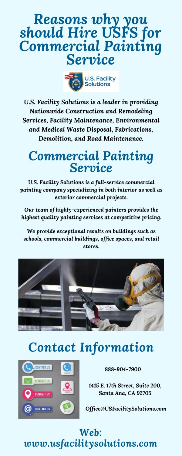 Reasons why you should Hire USFS for Commercial Painting Service