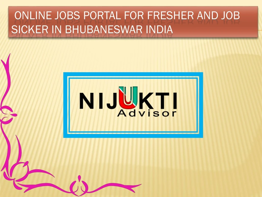 online jobs portal for fresher and job sicker in bhubaneswar india