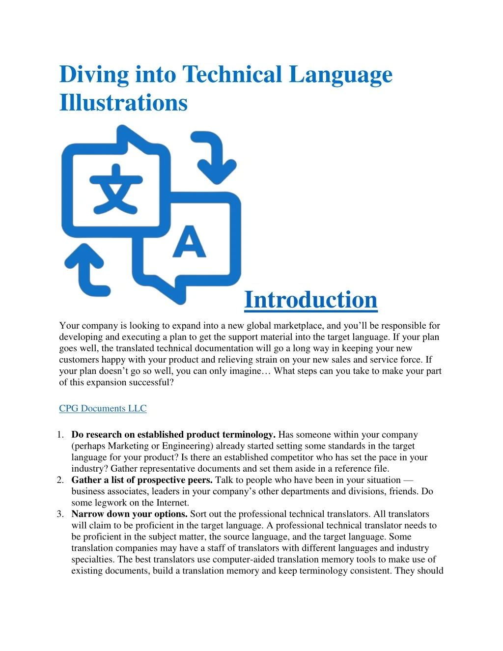 diving into technical language illustrations