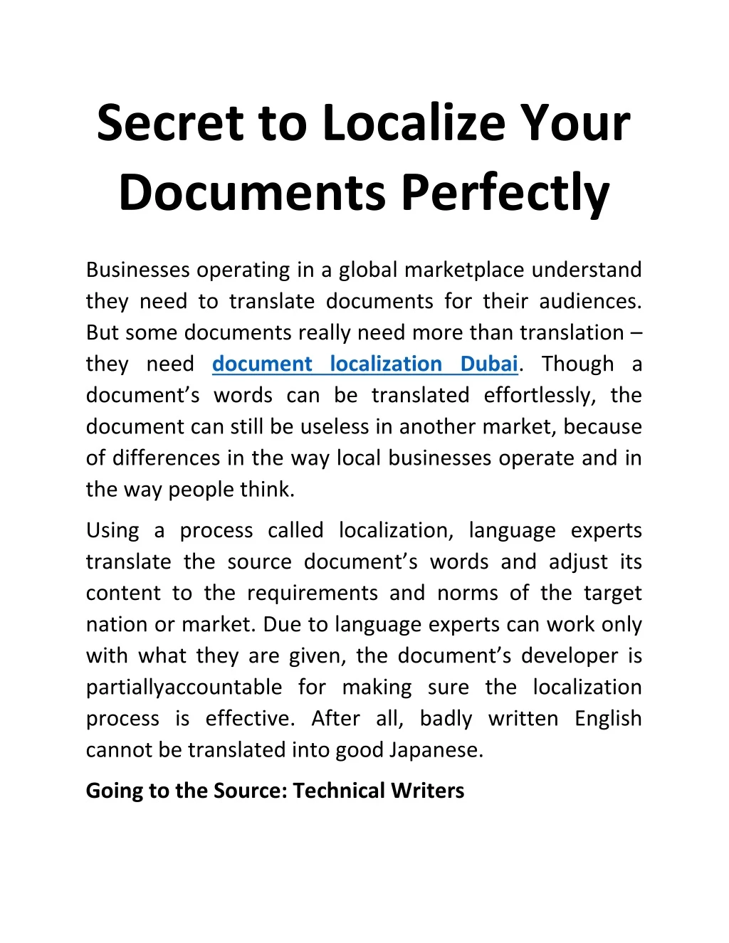 secret to localize your documents perfectly