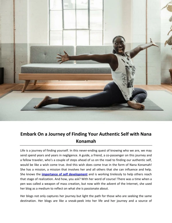 Embark On a Journey of Finding Your Authentic Self with Nana Konamah