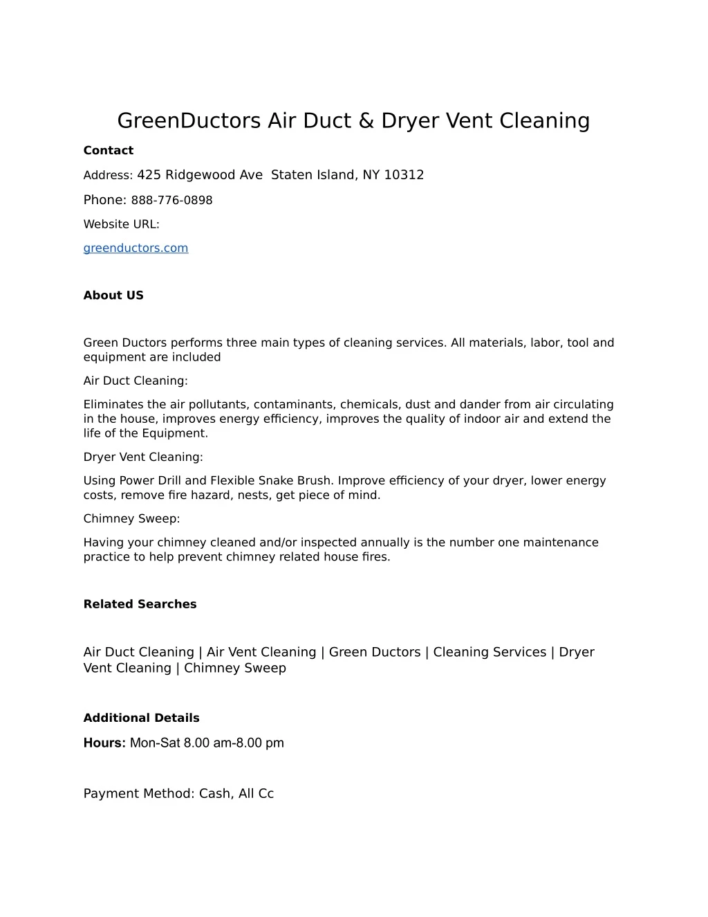 greenductors air duct dryer vent cleaning
