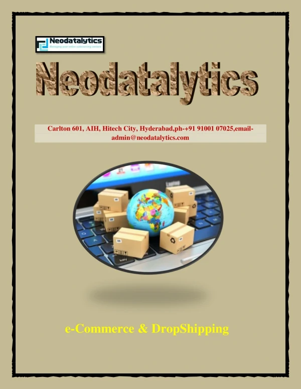 How Neodatalytics Can Build a Custom E-Commerce and Drop-Shipping STORE for You !