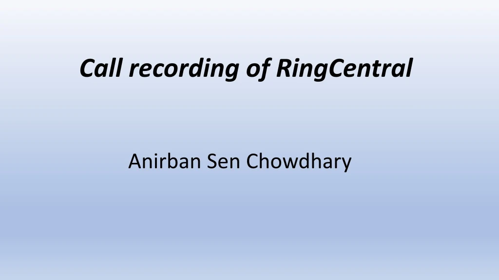 call recording of ringcentral