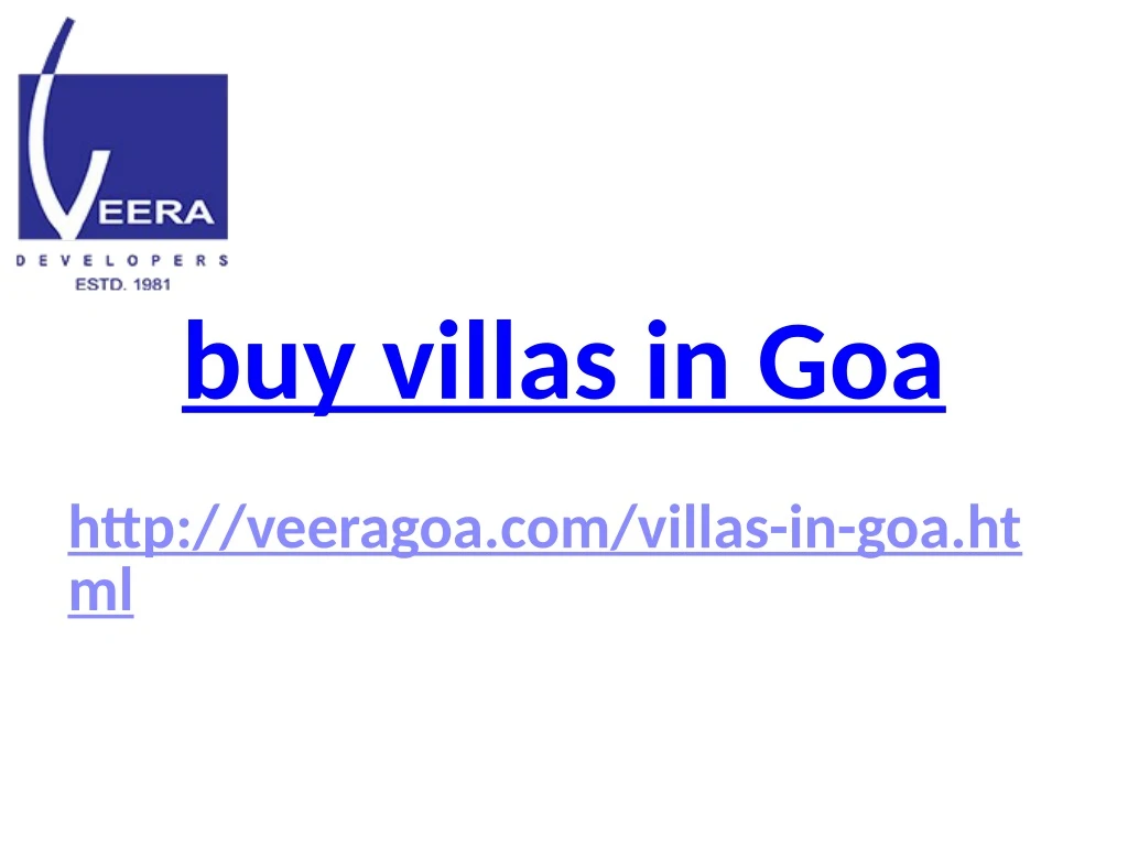 buy villas in goa