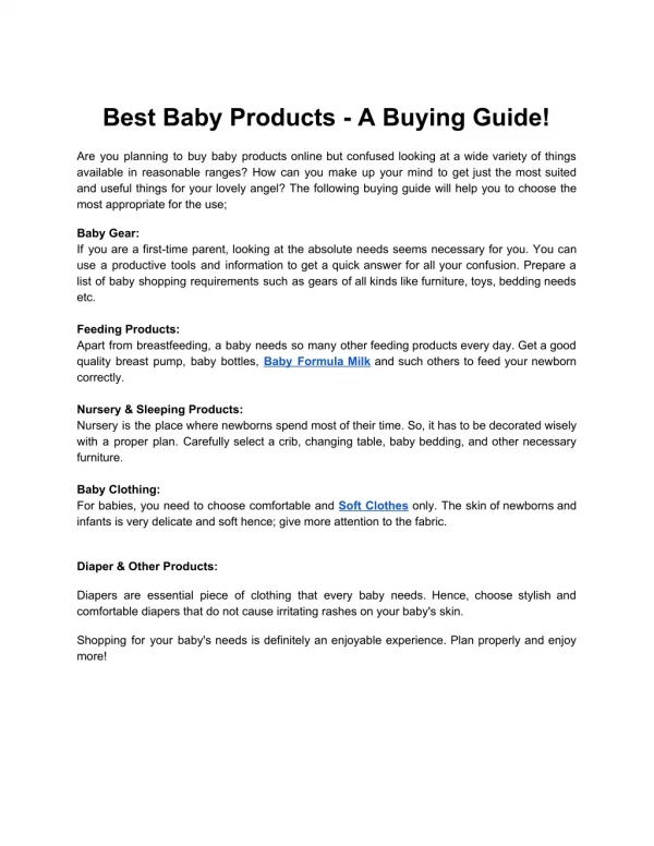 Best Baby Products - A Buying Guide!