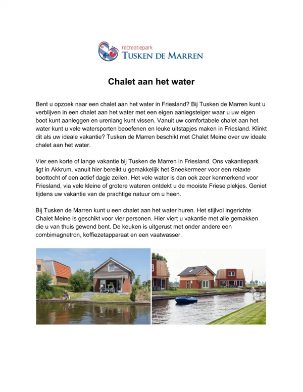 chalet aan het water
