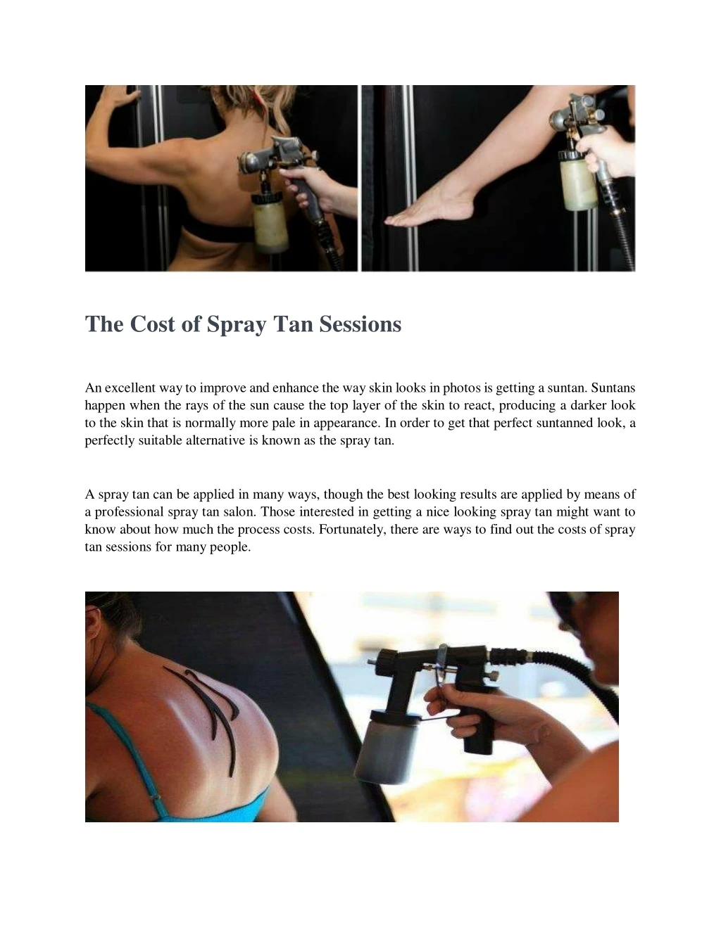 the cost of spray tan sessions