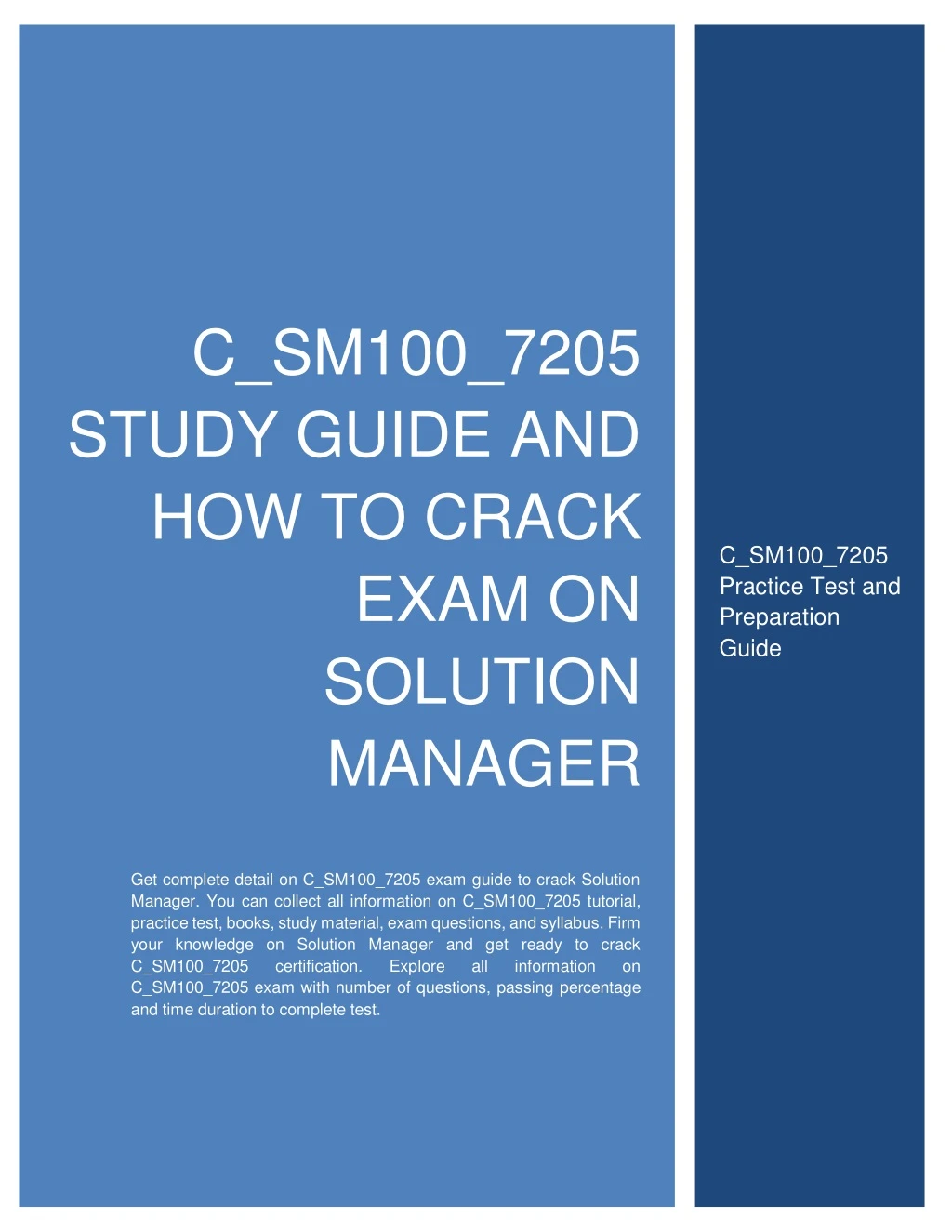 c sm100 7205 study guide and how to crack exam