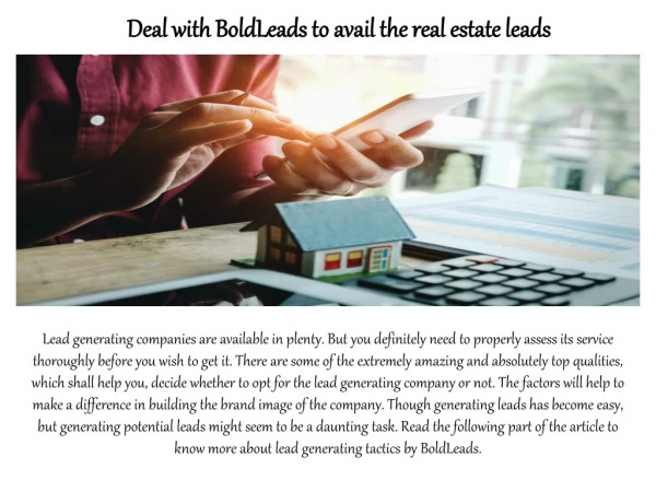 Bold Leads | Deal with BoldLeads to avail the real estate leads