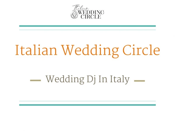 Dj For Weddings In Italy