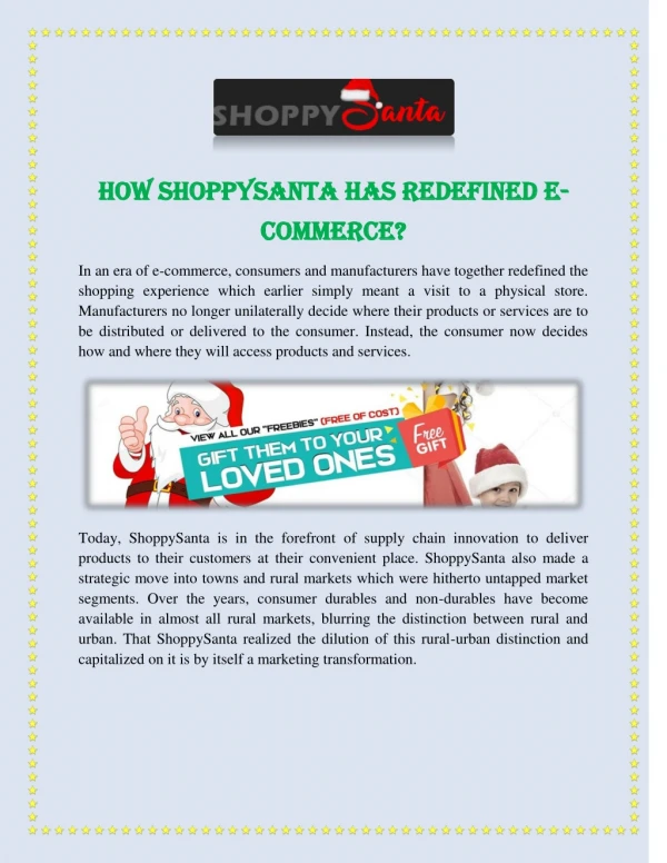 How ShoppySanta Has Redefined E-Commerce?