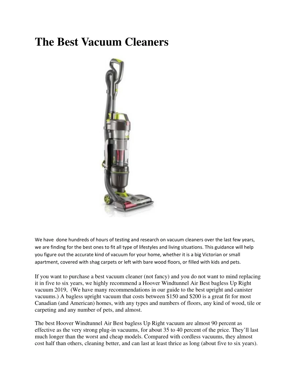 the best vacuum cleaners
