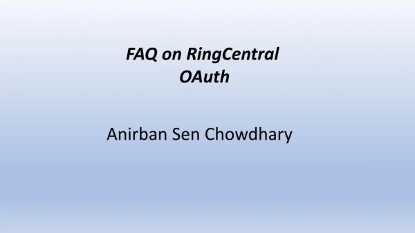 Faq on RingCentral oauth tokens