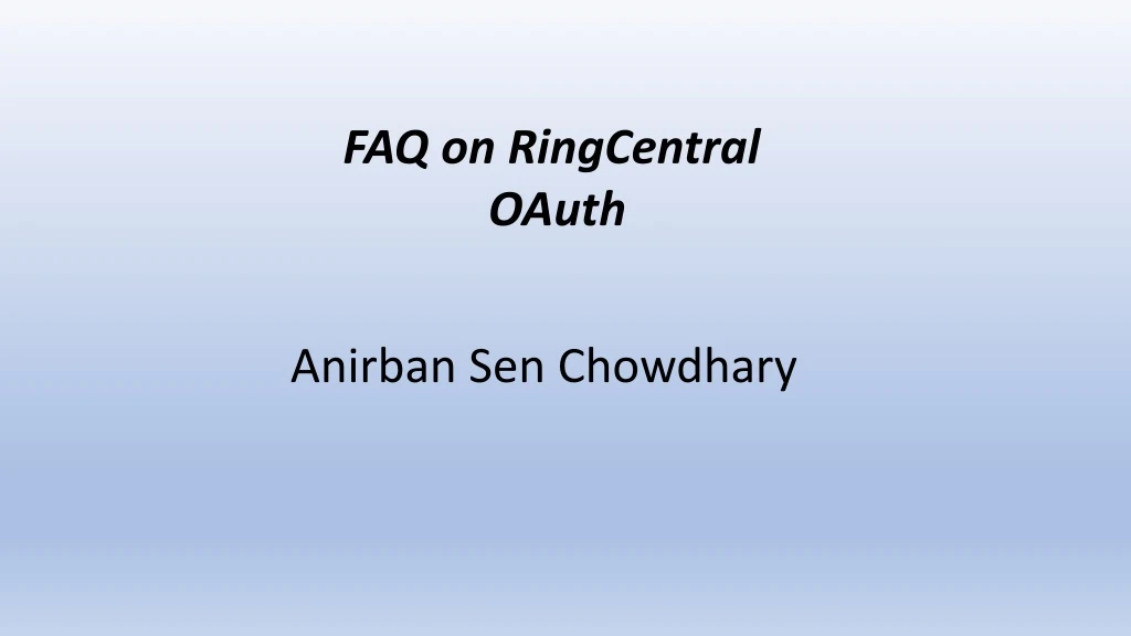 faq on ringcentral oauth