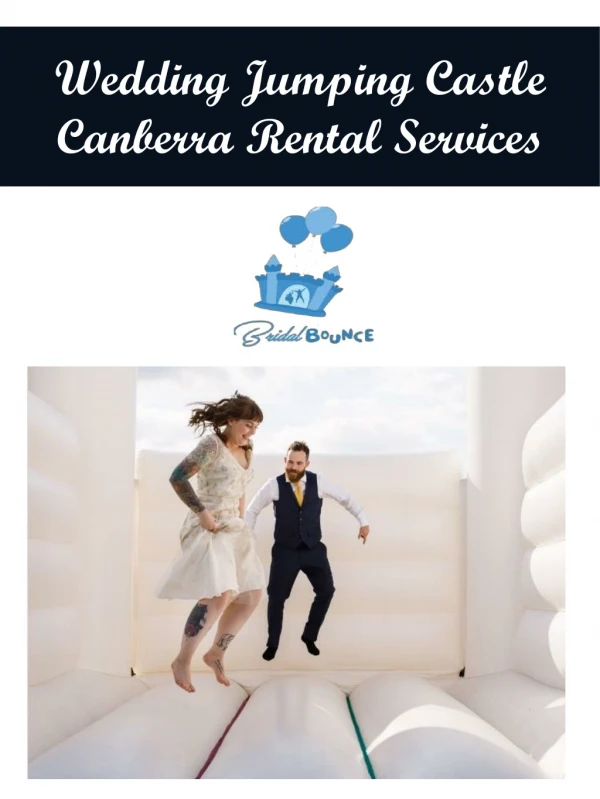 Wedding Jumping Castle Canberra Rental Services