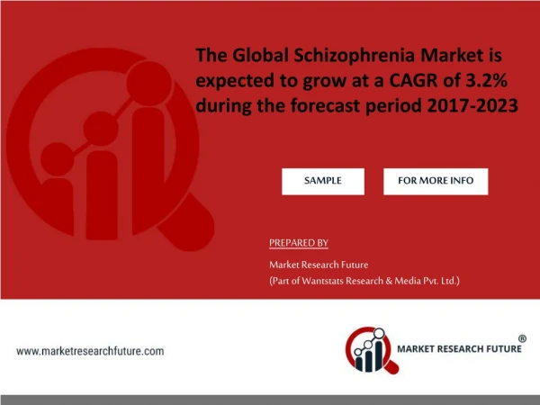 The Global Schizophrenia Market is expected to grow at a CAGR of 3.2% during the forecast period 2017-2023
