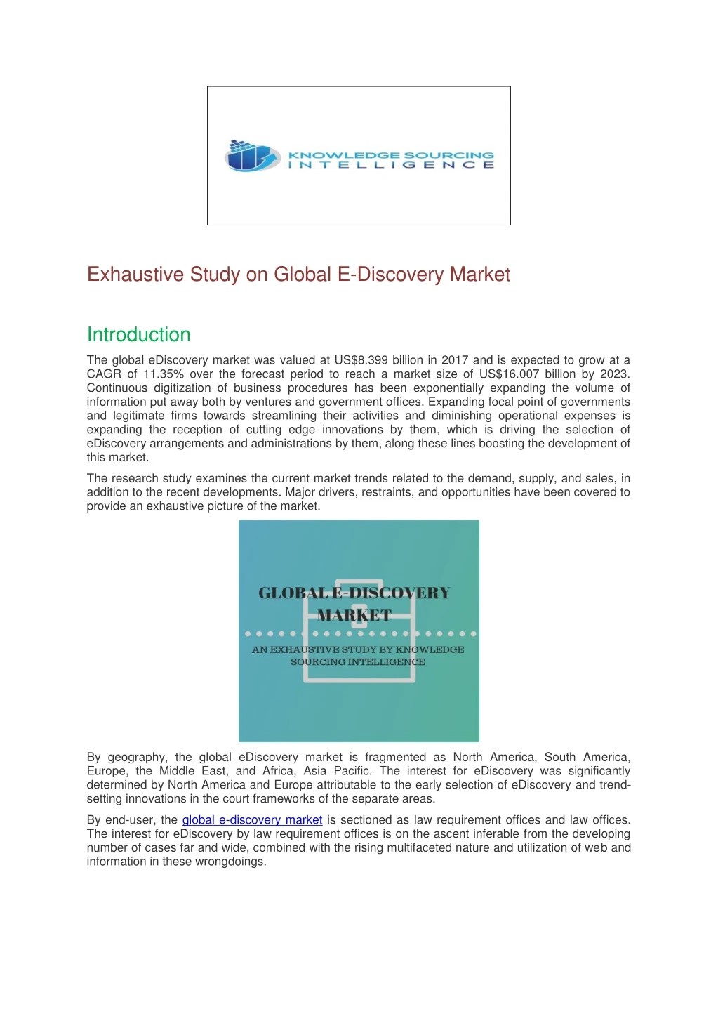 exhaustive study on global e discovery market