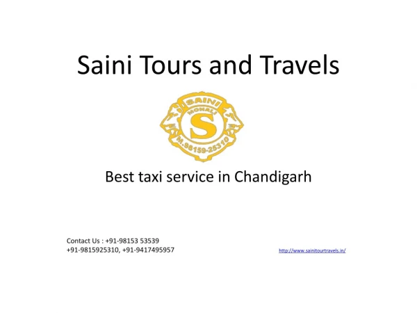 Best taxi service in Chandigarh