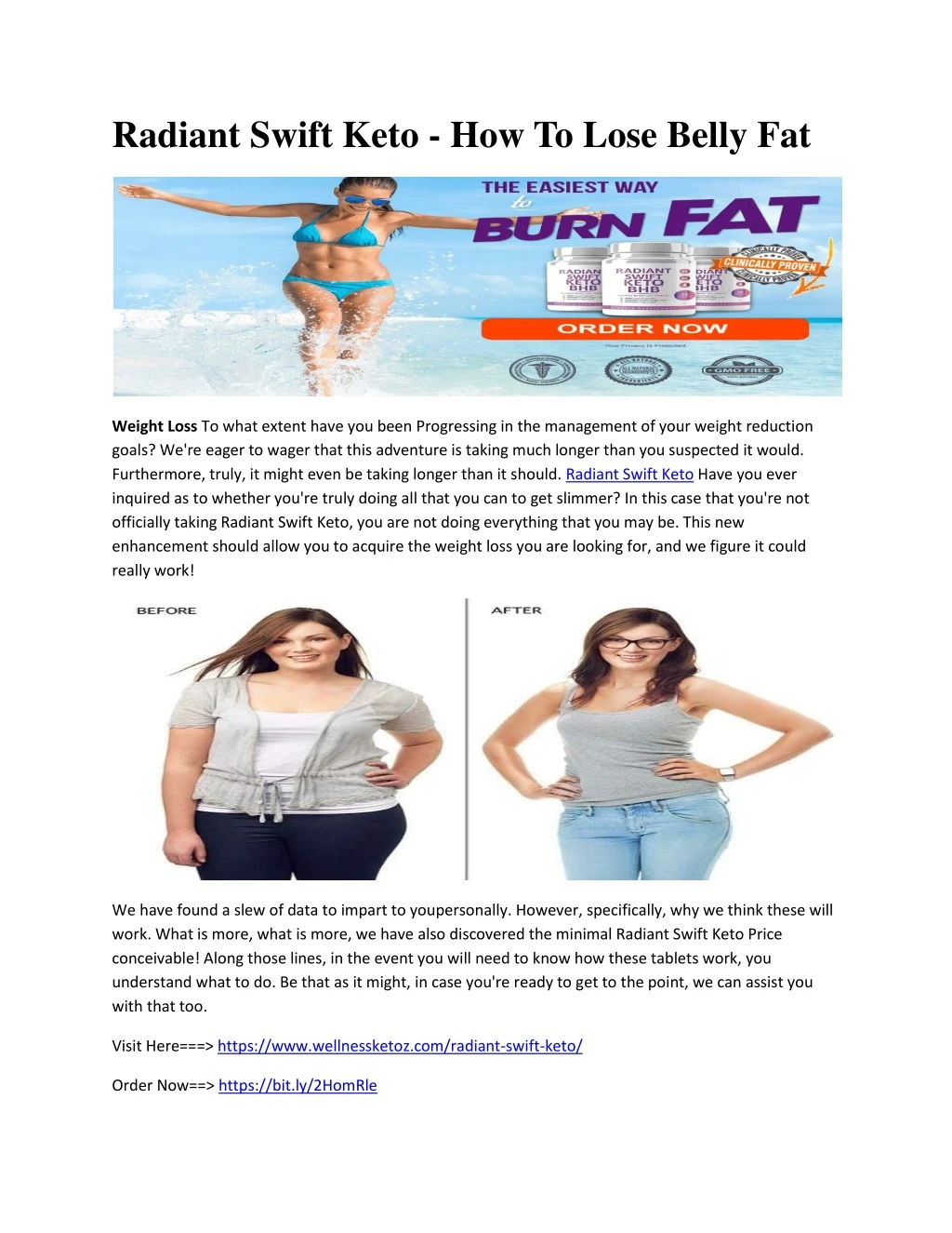 radiant swift keto how to lose belly fat