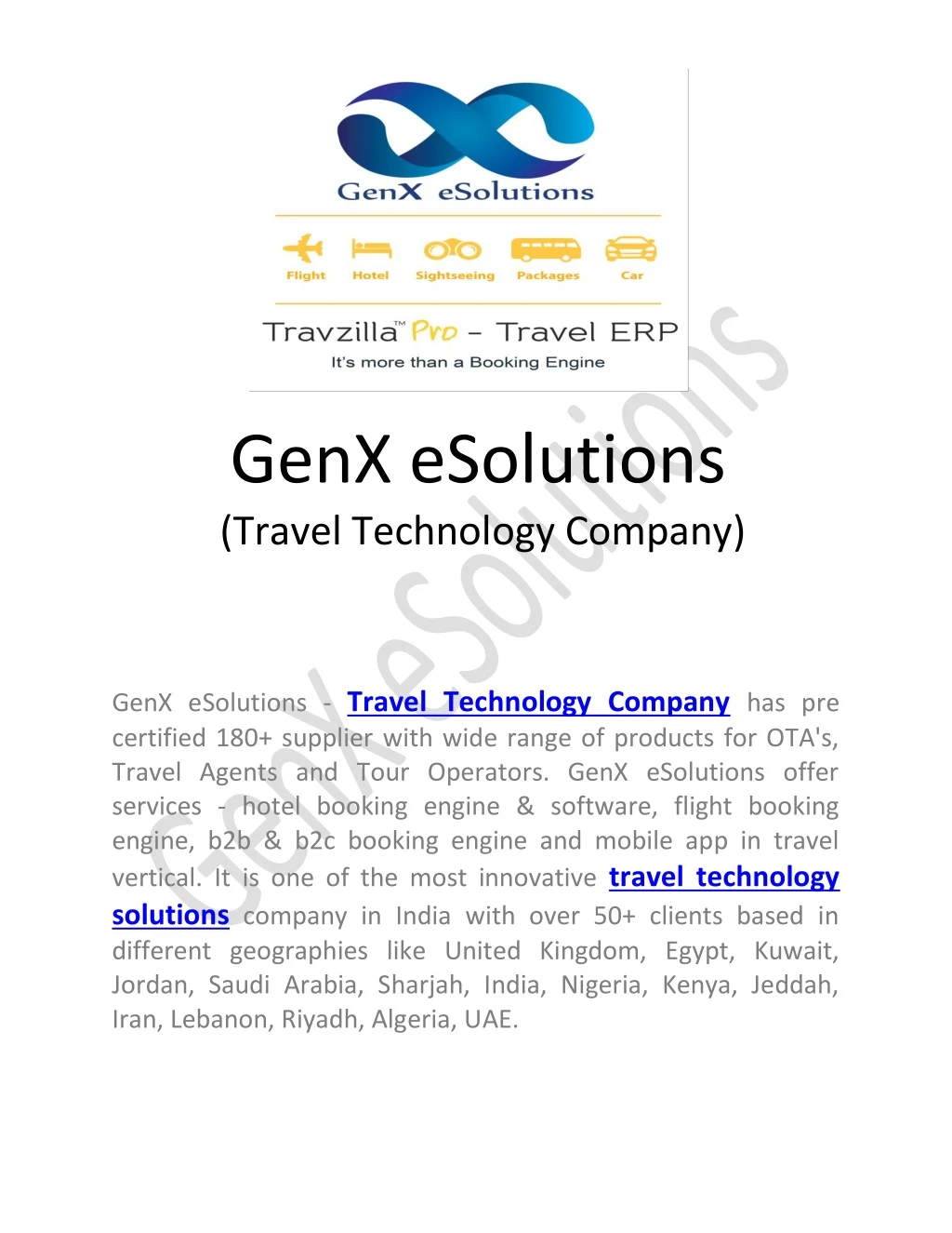 genx esolutions travel technology company genx