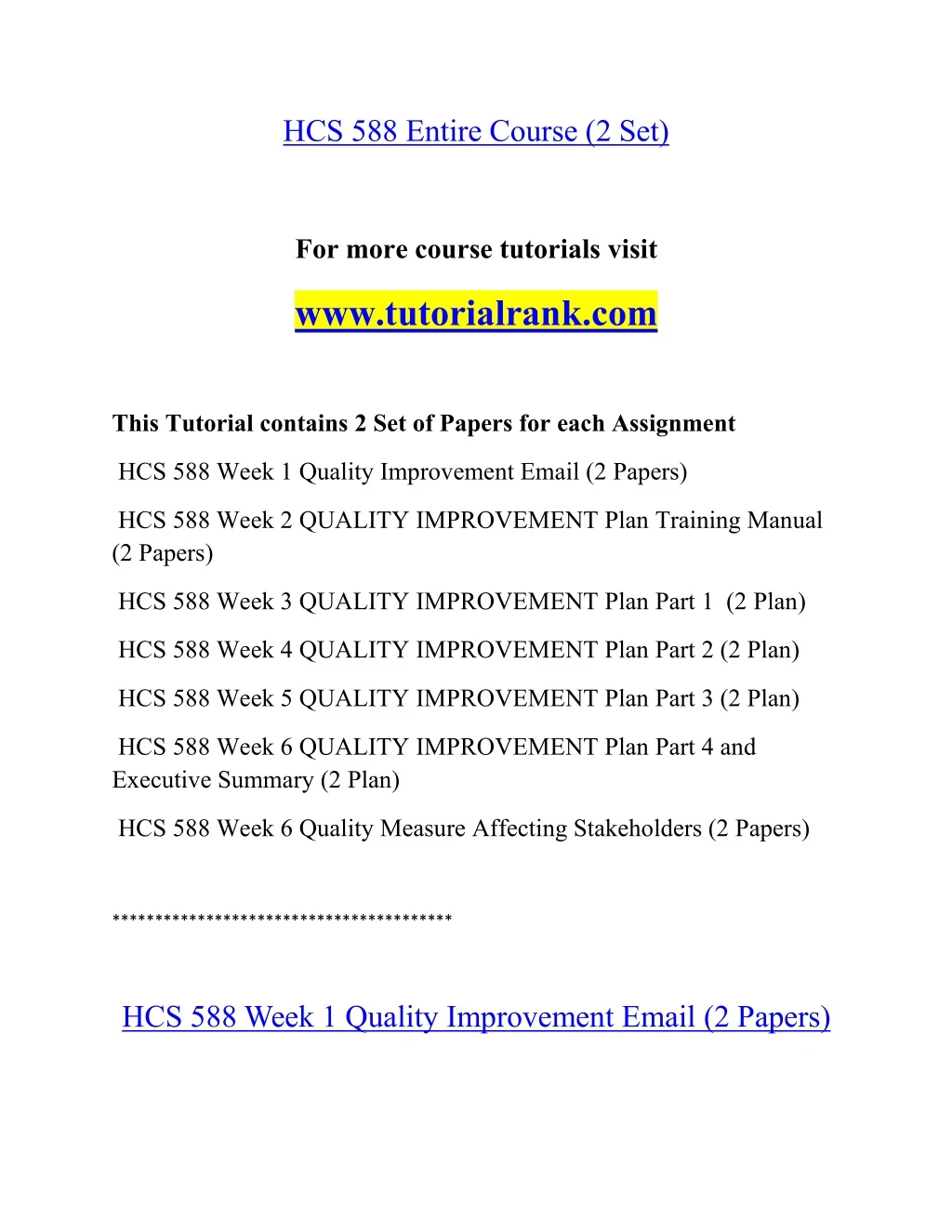 hcs 588 entire course 2 set