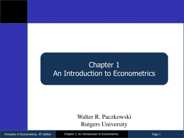 chapter1 principle of Econometrics