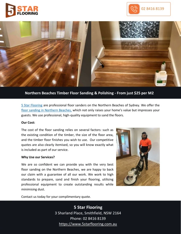 Northern Beaches Timber Floor Sanding & Polishing - From just $25 per M2