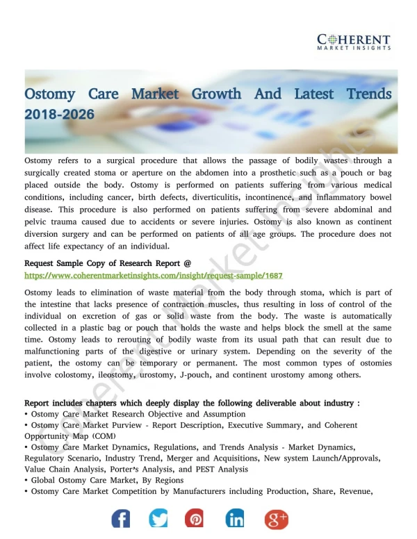 Ostomy Care Market Growth And Latest Trends 2018-2026