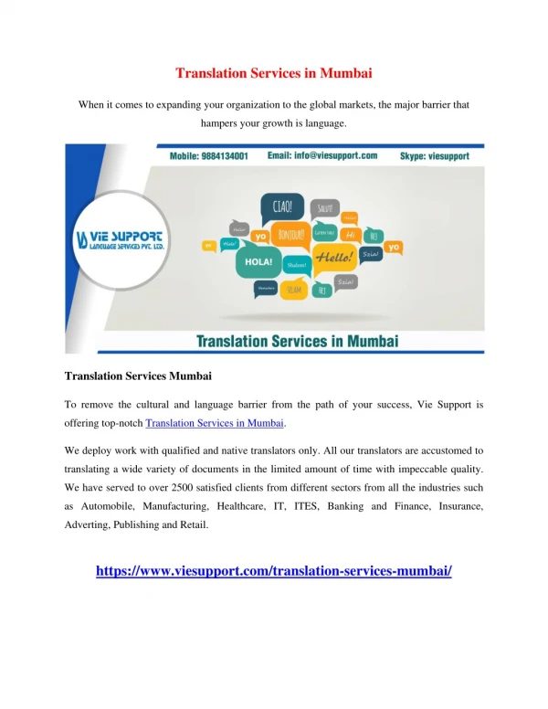 Translation Services in Mumbai