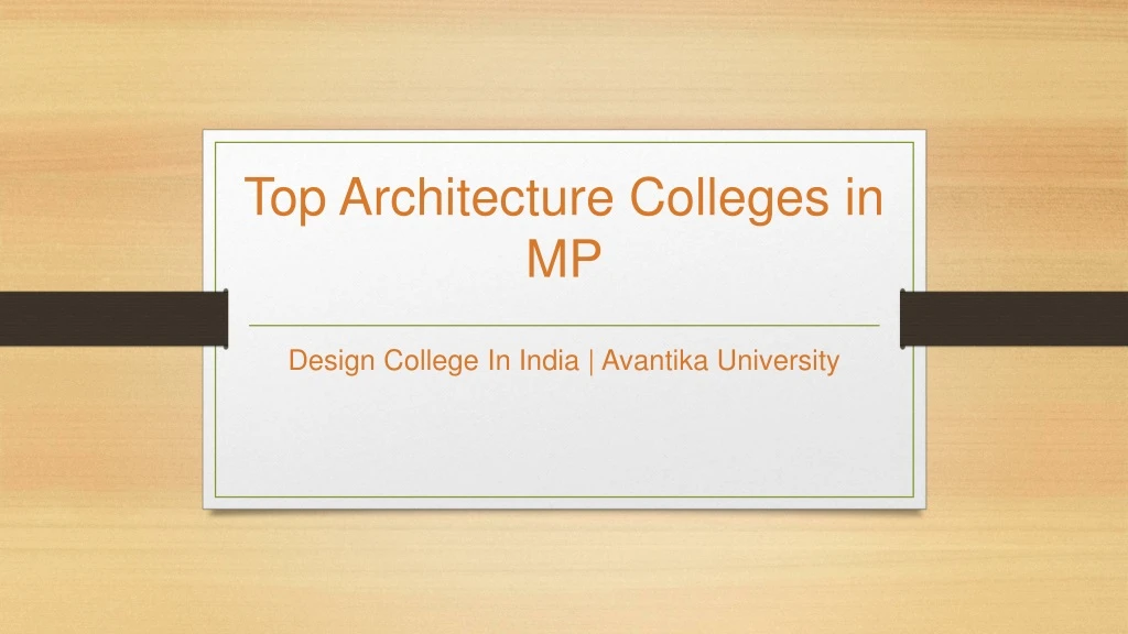 top architecture colleges in mp