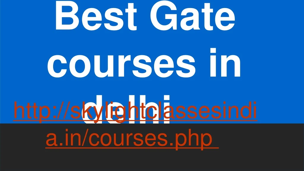 best gate courses in delhi
