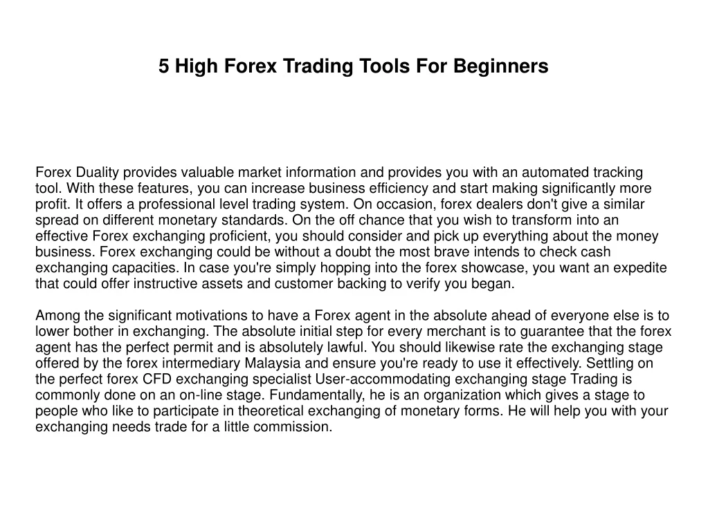 5 high forex trading tools for beginners
