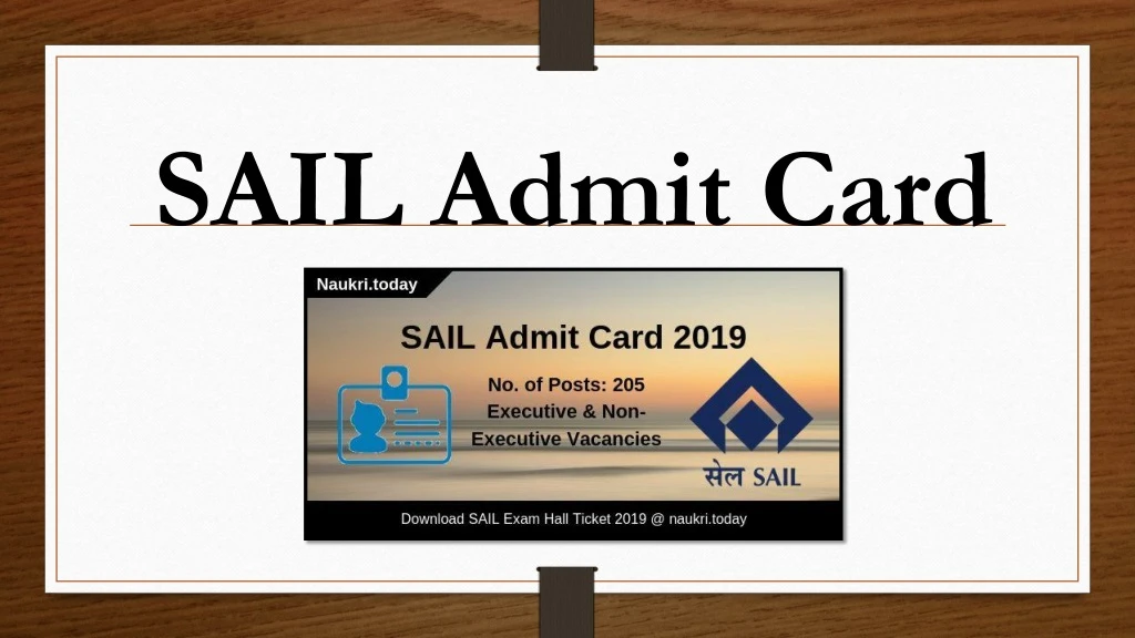 sail admit card