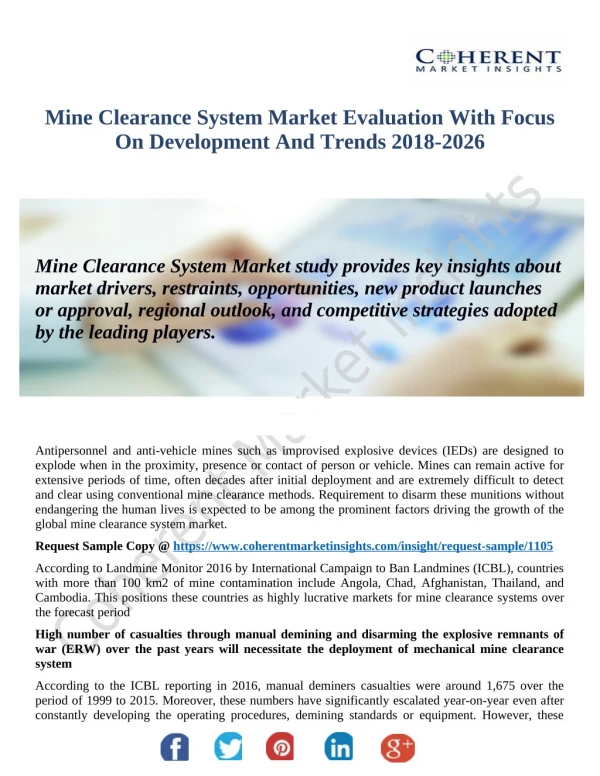 Mine Clearance System Market To Significantly Increase Revenues By 2026