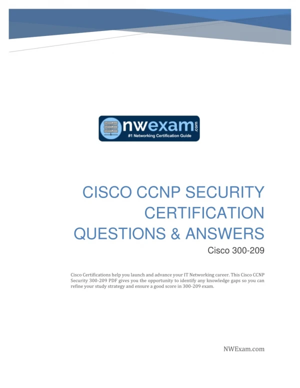 Latest Cisco CCNP Security Certification Questions & Answers